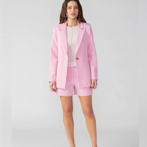 SANCTUARY Blazer Large Bubblegum Pink NWT Tailored Trendy Polyester Stretch - Picture 2 of 13